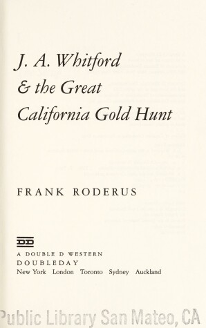 Book cover for J.A. Whitford & the Great California Gol