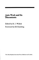 Book cover for Auto Work and Its Discontents