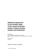 Cover of Sheltered Employment in Five Member States of the Council of Europe