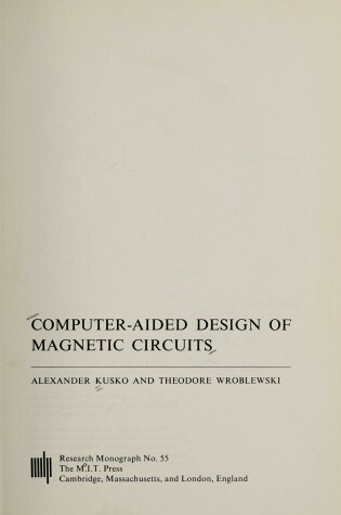 Cover of Computer-aided Design of Magnetic Circuits