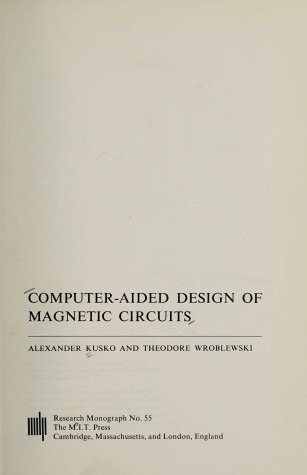 Cover of Computer-aided Design of Magnetic Circuits