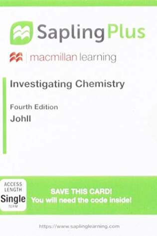 Cover of Saplingplus for Investigating Chemistry (Single-Term Access)