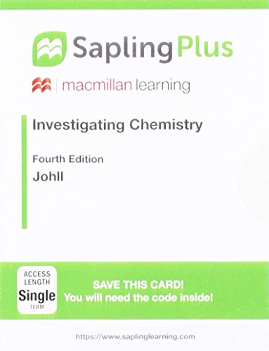 Book cover for Saplingplus for Investigating Chemistry (Single-Term Access)