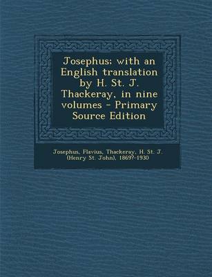 Book cover for Josephus; With an English Translation by H. St. J. Thackeray, in Nine Volumes