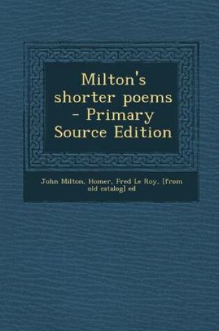 Cover of Milton's Shorter Poems