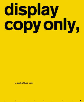 Book cover for Display Copy Only: A Book of Intro Work