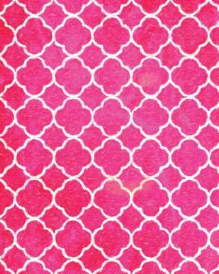 Book cover for Pink Quatrefoil Pattern Painted Notebook