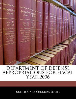 Book cover for Department of Defense Appropriations for Fiscal Year 2006