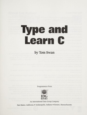 Book cover for Type and Learn C