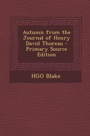 Cover of Autumn from the Journal of Henry David Thoreau