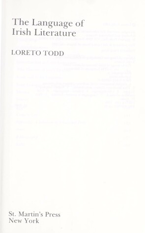 Cover of The Language of Irish Literature