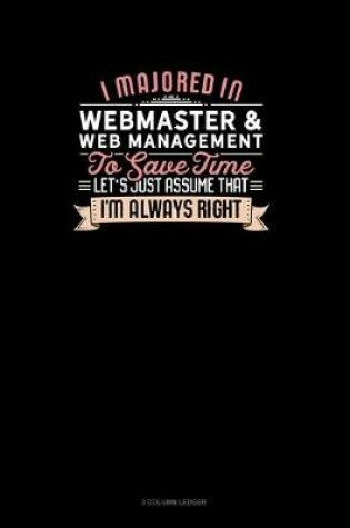 Cover of I Majored In Webmaster & Web Management To Save Time Let's Just Assume That I'm Always Right