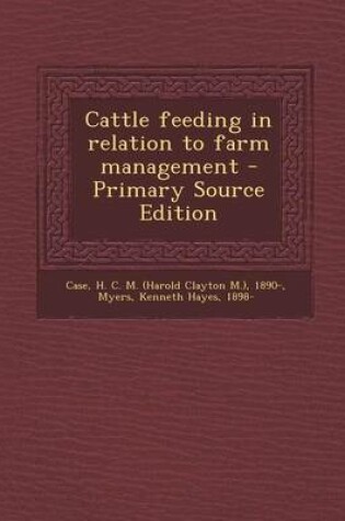 Cover of Cattle Feeding in Relation to Farm Management