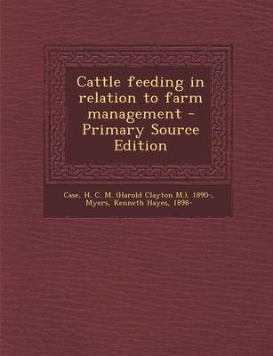 Book cover for Cattle Feeding in Relation to Farm Management