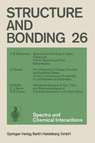 Cover of Spectra and Chemical Interactions