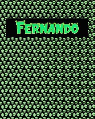 Book cover for 120 Page Handwriting Practice Book with Green Alien Cover Fernando