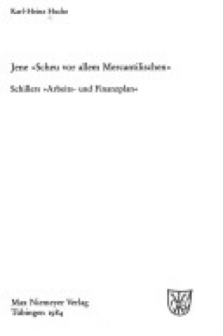 Cover of Jene "scheu VOR Allem Mercantilischen"