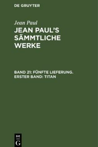 Cover of Funfte Lieferung. Erster Band: Titan