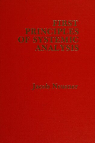 Cover of First Principles of Systemic Analysis: