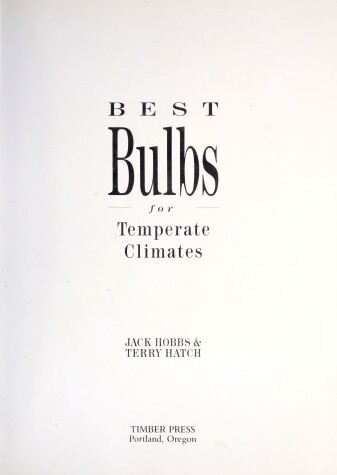 Book cover for Best Bulbs for Temperate Climates