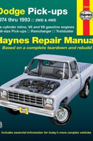 Cover of Dodge Ramcharger & Trailduster full-size pick-ups (1974-1993) Haynes Repair Manual (USA)