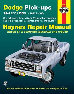 Book cover for Dodge Ramcharger & Trailduster full-size pick-ups (1974-1993) Haynes Repair Manual (USA)