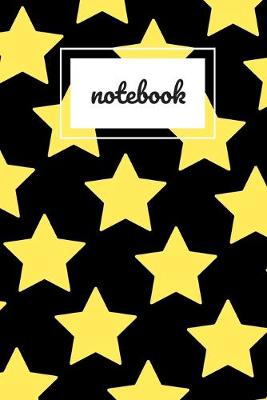 Book cover for Black and yellow star print notebook