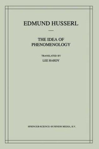 Cover of The Idea of Phenomenology