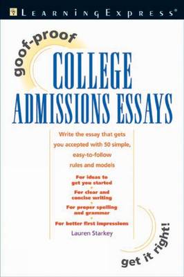 Book cover for Goof-Proof College Admissions Essays