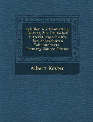 Book cover for Schiller ALS Dramaturg