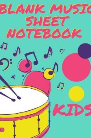 Cover of blank music sheet notebook kids