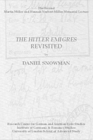 Cover of 'The Hitler Emigres' Revisited