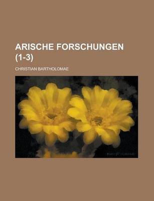 Book cover for Arische Forschungen (1-3 )