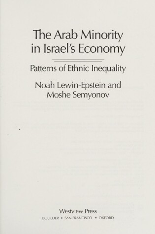 Cover of The Arab Minority In Israel's Economy