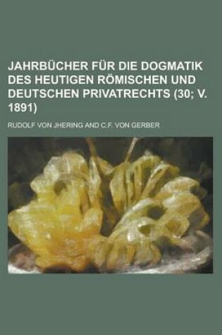 Cover of Jahrbucher Fur Die Dogmatik Des Heutigen Romischen Und Deutschen Privatrechts (30; V. 1891)