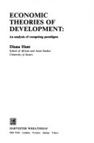 Cover of Economic Theories of Development