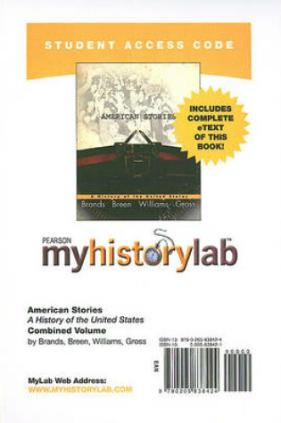 Cover of MyLab History with Pearson eText -- Standalone Access Card -- for American Stories, Combined Volume