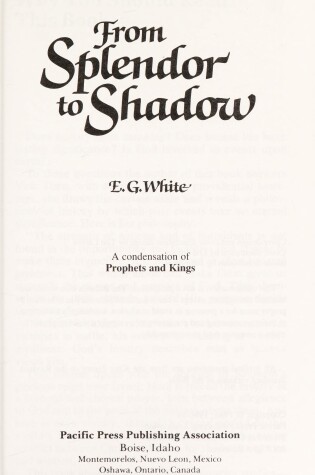 Cover of From Splendor to Shadow
