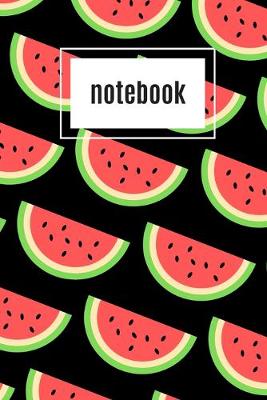 Book cover for Watermelon print black notebook