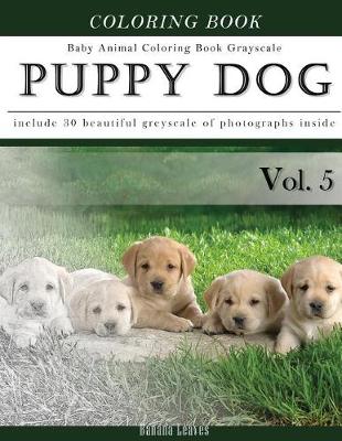 Book cover for Puppy Dog-Baby Animal Coloring Book Greyscale