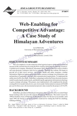 Cover of Web-Enabling for Competitive Advantage