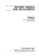 Book cover for Decision Models for Management