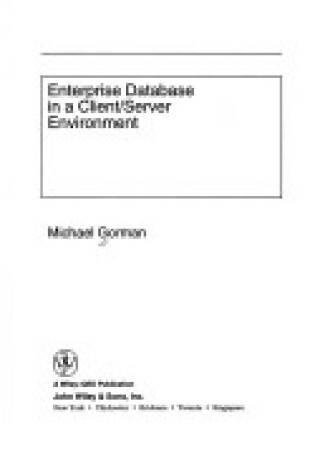 Cover of Enterprise Database in a Client/Server Environment