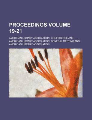 Book cover for Proceedings Volume 19-21