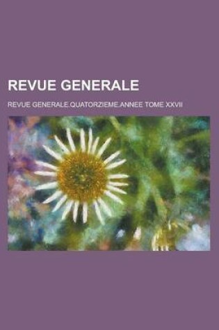 Cover of Revue Generale