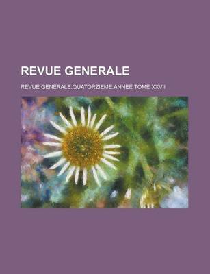 Book cover for Revue Generale