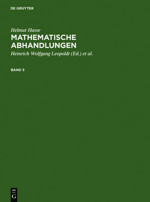 Cover of Helmut Hasse: Mathematische Abhandlungen. 3