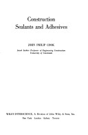 Book cover for Construction Sealants and Adhesives