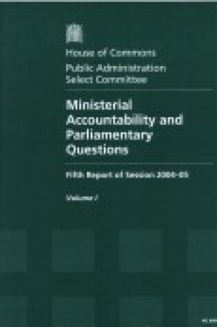 Cover of Ministerial accountability and Parliamentary questions