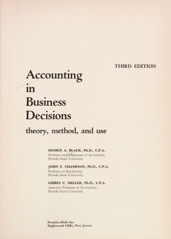 Book cover for Accounting in Business Decisions